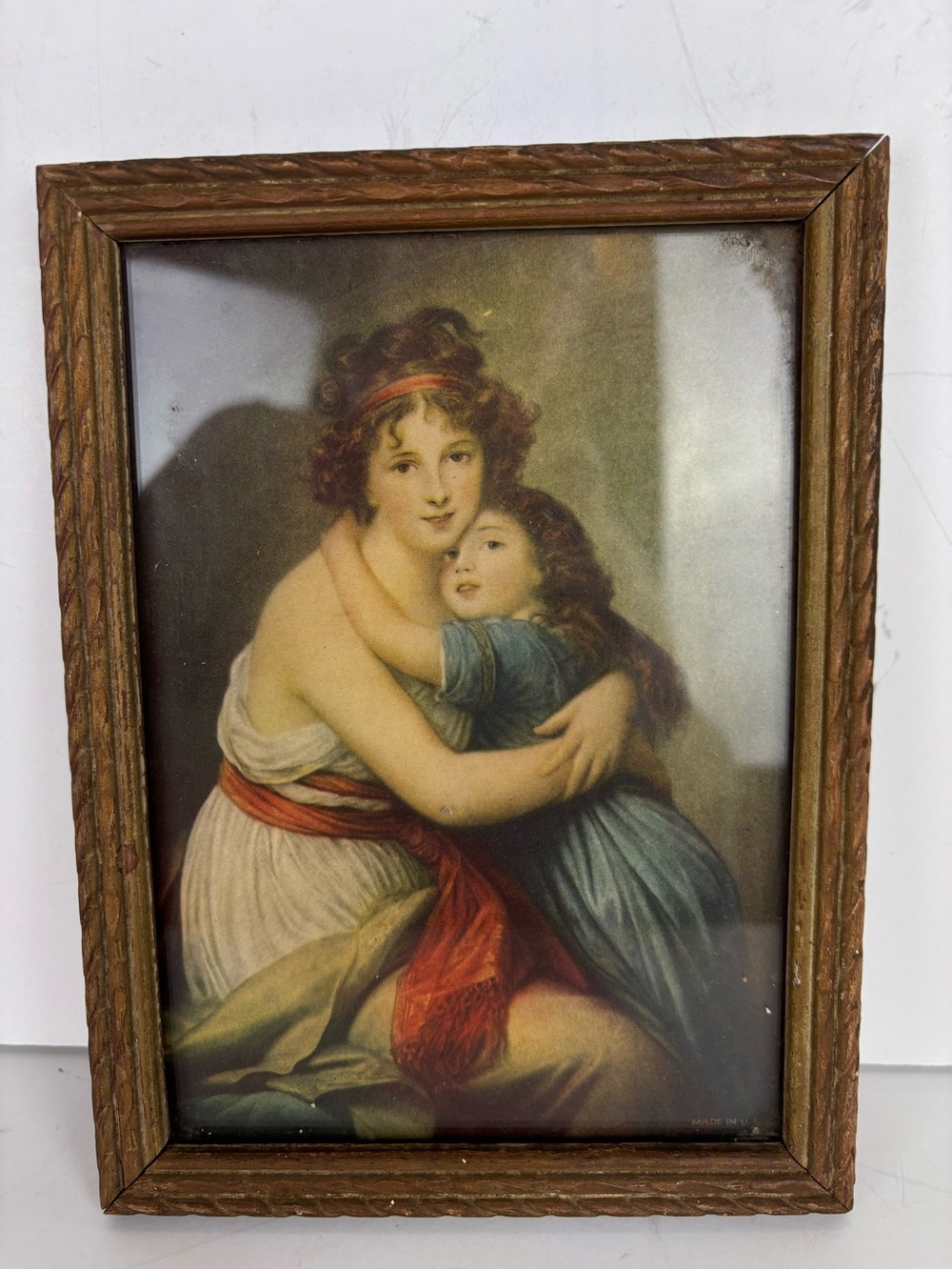 VTG Elizabeth Vigee Le Bruno’s “self-portrait with her Daughter”print-wood frame